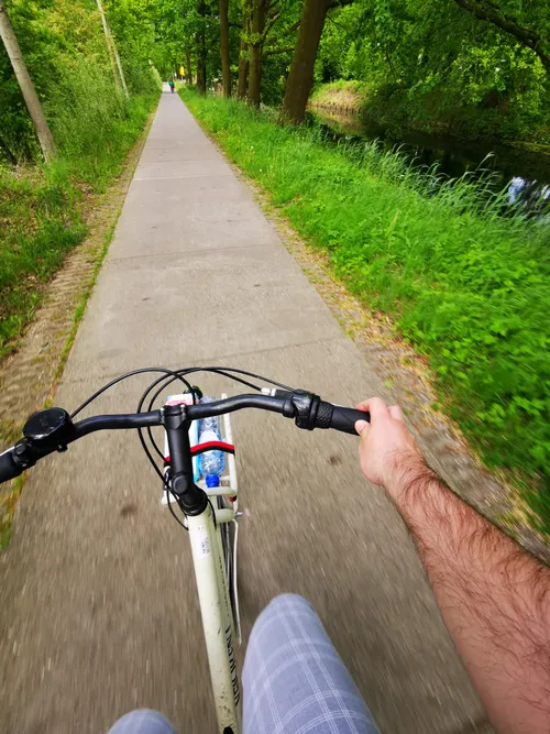 Exploring channels with bicycle in NL