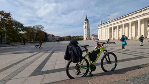 Vilnus center arrival by bike